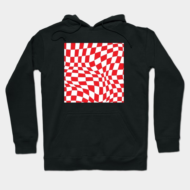 Arsenal Distorted Checkered Pattern Hoodie by Footscore